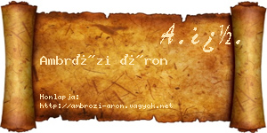Ambrózi Áron névjegykártya