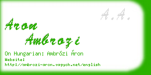 aron ambrozi business card